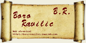 Boro Ravilić vizit kartica